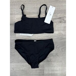 CRZ Yoga Girls Black Athletic Two-Piece Swimsuit